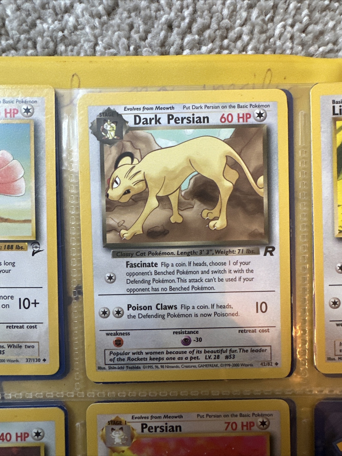 Carte Pok&egrave;mon Dark Persian 42/82 Uncommon 1st Edition Team Rocket