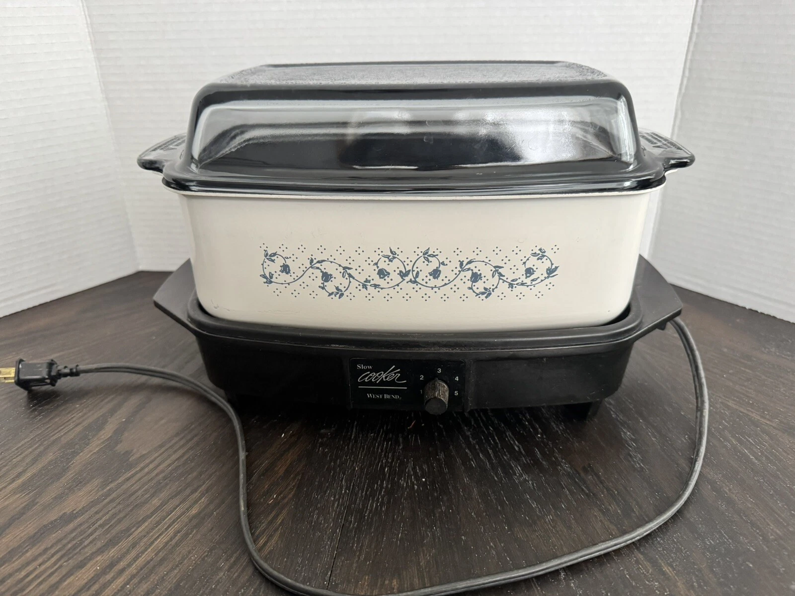 Vintage West Bend 4qt Slow Cooker Smoke Lid 84674K 5 Settings