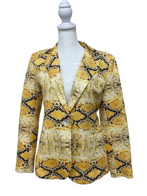 Oo La La Snakeskin Pattern Blazer With 2 Pockets and Shell Button - Size Small
