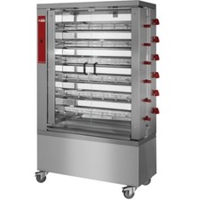 Gas Hähnchengrill 6 Spieße für á 6 Hähnchen Profigerät auf Rädern Gastlando