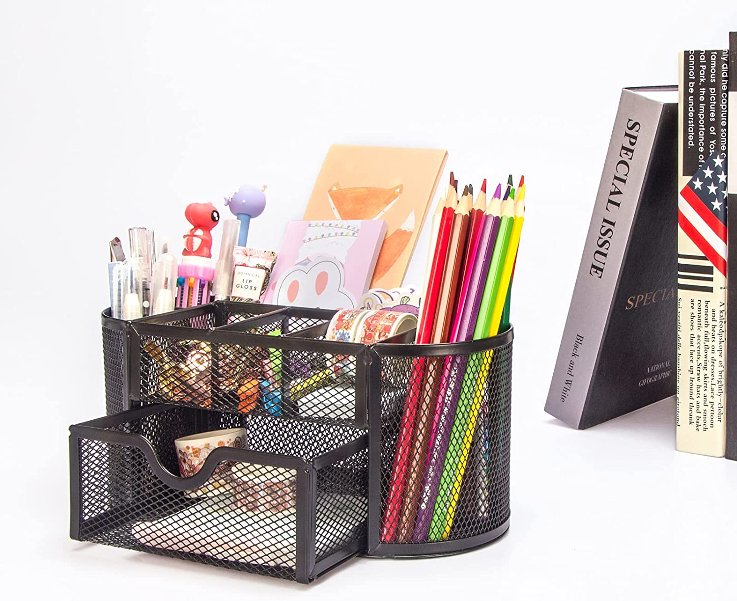 Desk Organizer, Desktop Office Supplies and Accessories Holder, Multi