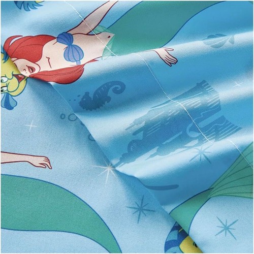 Little Mermaid Ariel Twin Size Bedsheet 3 Piece Set - Picture 3 of 3