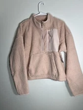 Xersion Women’s Long Sleeve pullover sweater collar neck, Peach Whip color, XXL