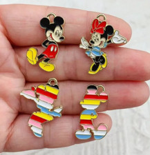 Lot cartoon mickey minnie two-sided Pendant DIY bracelet Necklace Jewelry Making