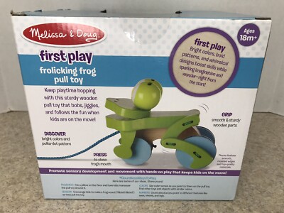 Melissa And Doug First Play Frolicking Frog Pull Toy NEW