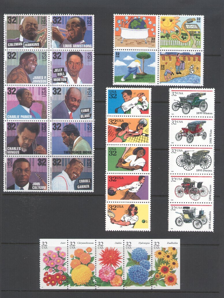 切手95 1995 U.S. COMMEMORATIVE YEAR SET *119 STAMPS* WITH 3 SHEETS MINT