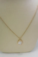 KENDRA SCOTT Necklace Small Quartz Crystal in Gold Tone 18" Chain w/ extension