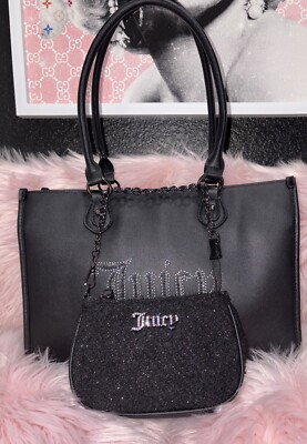 Juicy Couture Black Two In One Tote Shoulder Bag Pocketbook