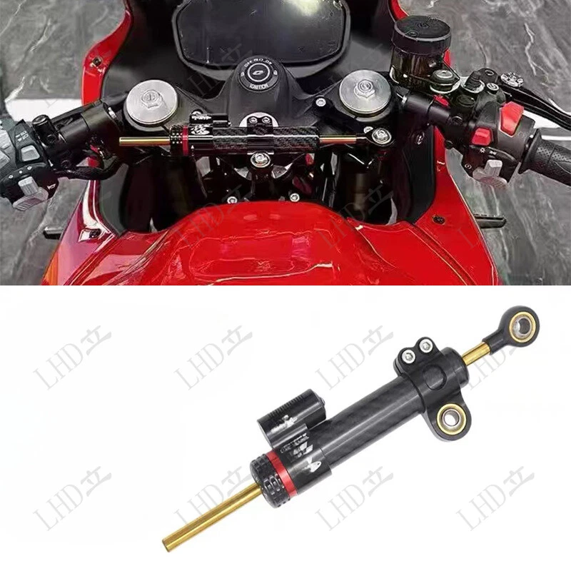 Carbon Fibre Colour 9.8" Steering Damper Stabiliser For Motorcycles Universal~ - Image 2 of 4