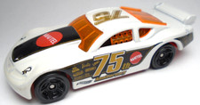 2019 HOT WHEELS CIRCLE TRACKER 75TH ANNIV WHITE 1:64 DIECAST 2 7/8" RACE CAR