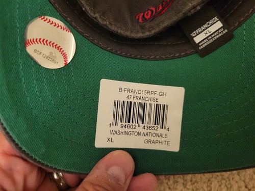 XL - Franchise Hat Washington Nationals MLB '47 Brand graphite fitted Cap NWT - Picture 4 of 4