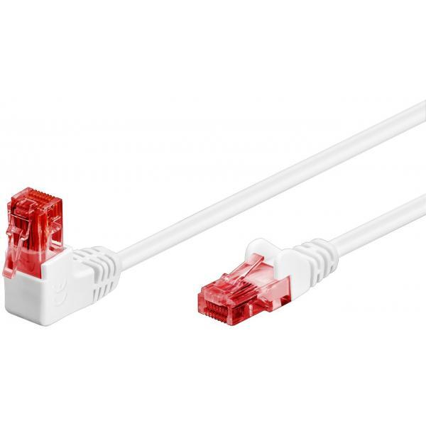 Cavo di rete Patch Connettore Angolato 90&deg; CCA Cat.6 UTP 2m Bianco