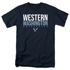 Western Washington University Adult T-Shirt Stacked, Navy, S-5XL