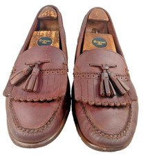 C.H. BASS CO MENS BROWN LEATHER TASSEL LOAFERS SIZE 10D / IVY-LEAGUE