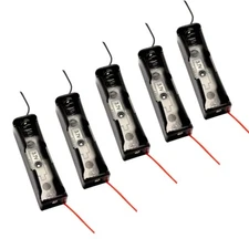 5 Pack Battery Storage Case/Box/Organizer/Holder with Wire Lead for 1x18650