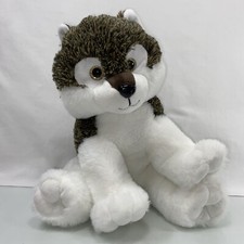 The Bear Factory Wolf Dog Husky Plush Brown Gold Sparkly Eyes Brown/Black /White
