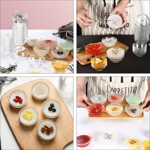 6Pcs Small Glass Bowls Sauce Dishes Clear Snack Appetizer Dessert Dip Cups - Picture 2 of 12