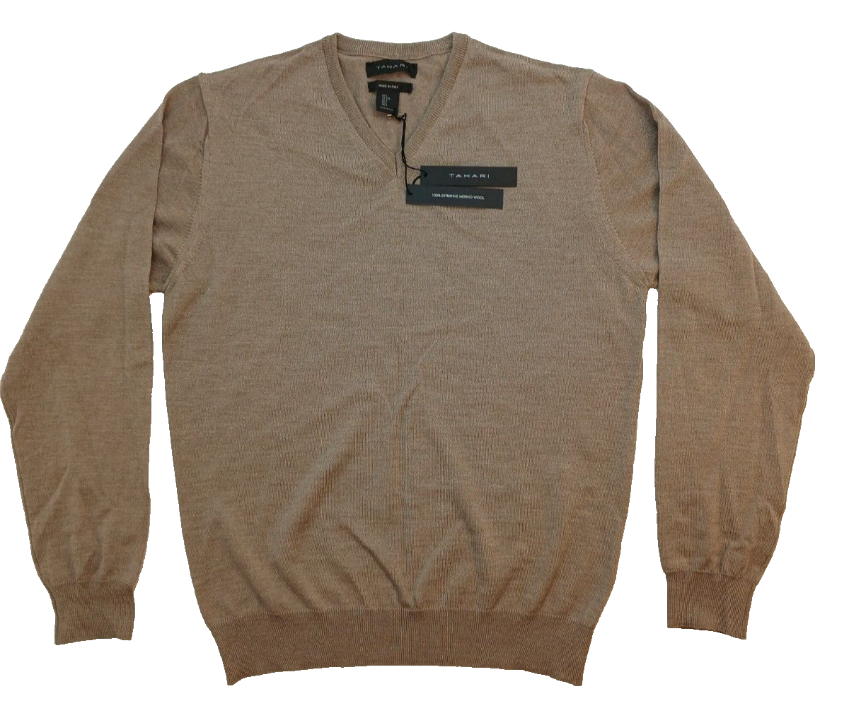 Tahari Made in Italy 100% Extrafine Merino Wool Sweater Pullover
