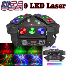 240W 9LED RGB DMX Spider Laser Stage Lighting Moving Head Party Light DJ Disco