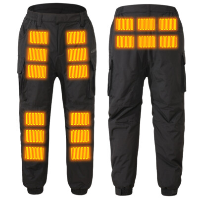 18 Zones Winter Thermal Hiking Pants Polyester Outdoor Winter Heating  Trousers Q | eBay