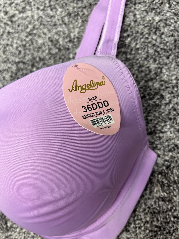 NWT 36DDD Angelina Womens Purple Underwire Padded Convertible Full Coverage Bra - Image 2 of 4