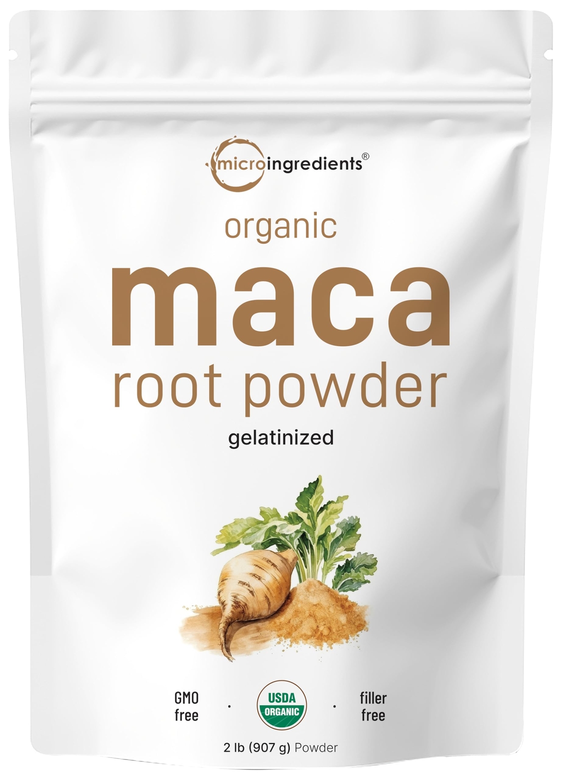 Organic Maca Root Powder 2 Pound Gelatinized for Better Absorption No GMOs Vegan