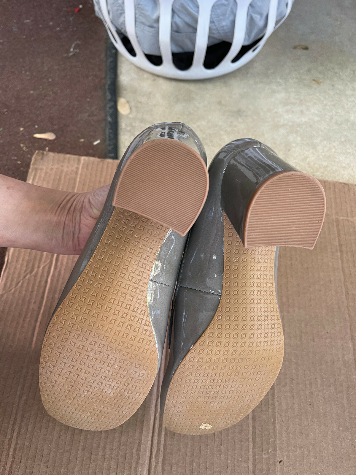 Chunky Sole Loafers in Metallic Taupe main image 1