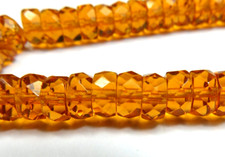 50 Pcs 8mm x 4mm TOPAZ FACETED RONDELLES ROUND GLASS BEADS