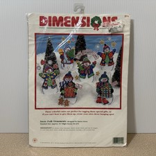 Dimensions Vtg.1998 Needlepoint :9114 Sealed Snow Folk Christmas Ornaments