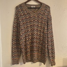 Vintage Missoni Sport Multicolor Knit Pullover Sweater Size 50 Made In Italy