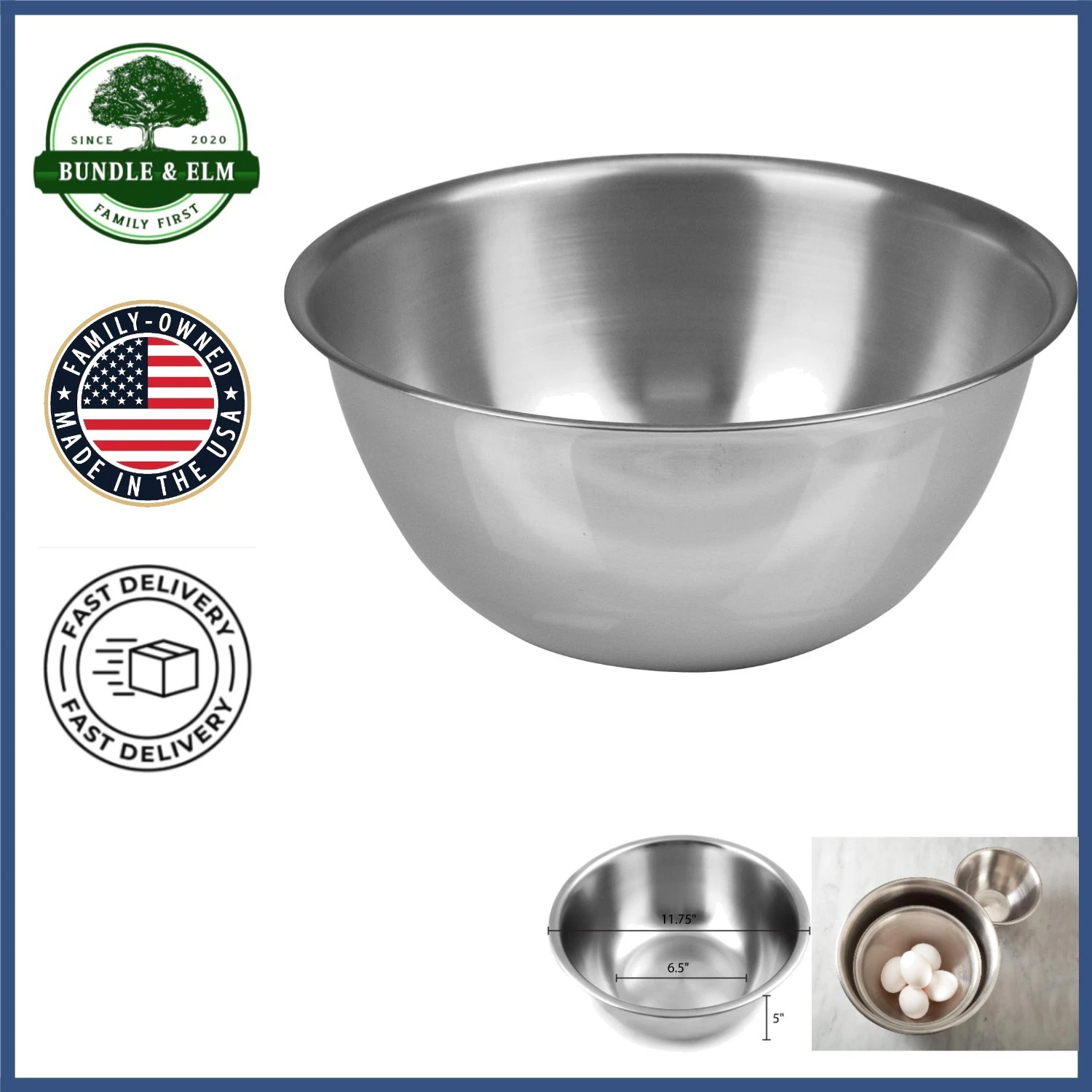 Large Stainless Steel Mixing Bowl, 6.25-Quart, Ideal for Baking and Cooking