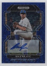 2022 Panini Prizm Draft Picks Blue Donut Circle 5/25 Max Rajcic Auto 0lr5