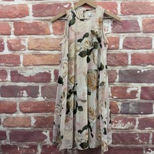 Calvin Klein Shift Dress Womens 2 Multicolor Floral Casual Career Popover