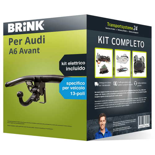 GANCIO DI TRAINO fisso per Audi A6 C5 4B Avant 1998-2005 + kit el. 13-poli spec EUR 258,00