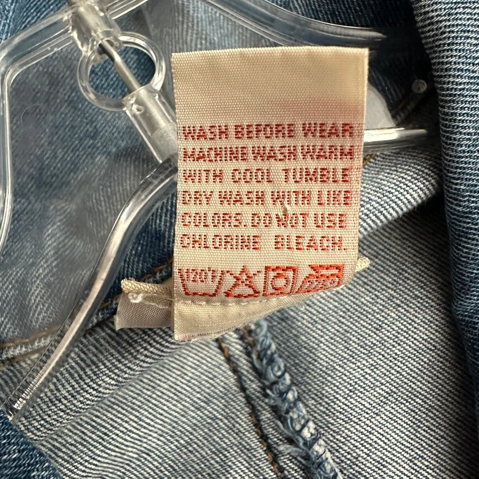 Crossroads 女式 Y2K 牛仔夹克 1X 实用口袋超大复古 — 第 4/4 张图片