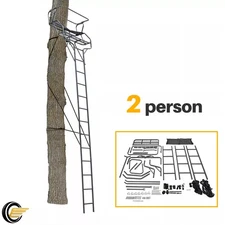 18 Feet Steel Guardian Portable 2 Person Deer Hunting Ladder Climbing Tree Stand