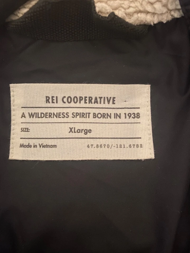 Abrigo parka cooperativo REI para mujer XL negro con capucha chaqueta acolchada larga desierto Foto 2 de 4