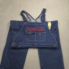Dickies Bib Overalls Mens Large Regular Blue Denim Workwear Hammer Loop Pockets