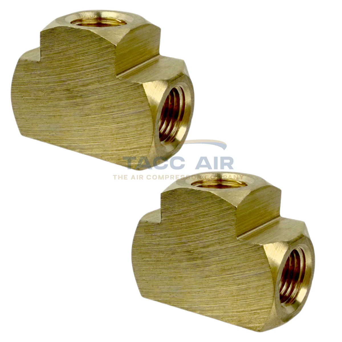 2 PC 1/8" Female NPT Equal Pipe Tee Brass Barstock Threaded Pipe Fitting FNPT