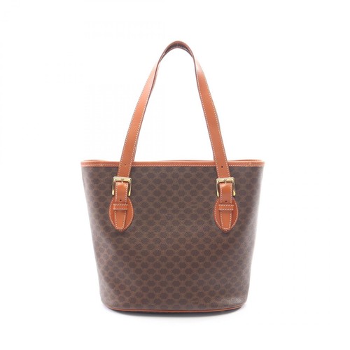 CELINE Macadam Tote Bag MC98/2 canvas leather Brown Used Women