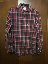 Carhartt Men's Long Sleeve Button-down Red  Black Plaid Shirt Size XL