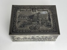 Antike Blechdose Lebensmitteldose N&uuml;rnberg 32x24x13cm guter Zustand Verziert