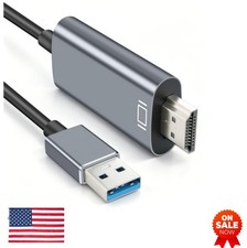 USB to HDMI Cable 6FT 1080P Male to Male Built In Driver for Laptop Desktop