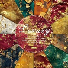 Autumn Scrapbook Paper 6 6,24 Sheets Single-Sided Fall Gold Patterned Paper