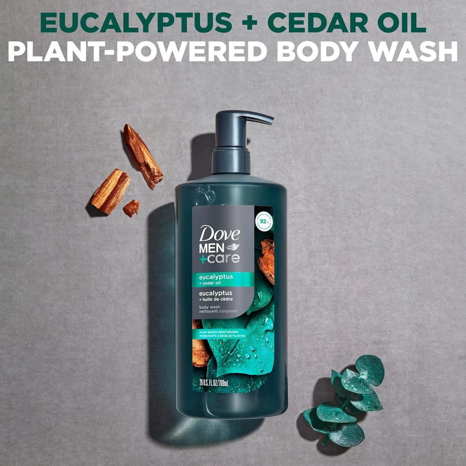 Jabón corporal DOVE MEN + CARE eucalipto + aceite de cedro a 26 fl oz (paquete de 1)  Foto 3 de 4