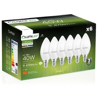 6X Led-GlüHbirne E14 Kerze B35 5W = 40W 470Lm 4000K Neutralweiß 180° Lumiled