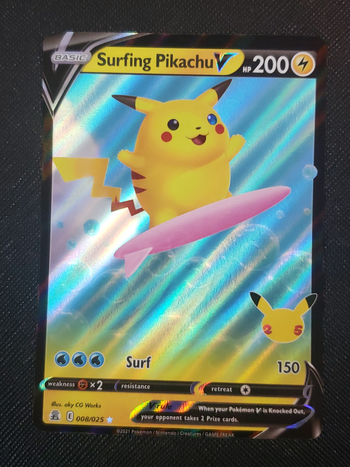 Surfing Pikachu V NM #8 Celebrations PKM