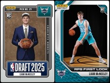 (2) 2025-26 Panini Instant Liam McNeeley DRAFT NIGHT/RPS FIRST LOOK Hornets RC