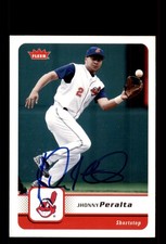 Signed Baseball Card Auto Jhonny Peralta 2006 Fleer #172 Cleveland Indians