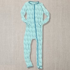 Kickee Pants Kids Bamboo Zipper Pajamas Footless One Piece 8   Blue Play